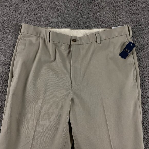 Brooks Brothers Advantage Chino Clark Pants Mens 40x30 Khaki Flat Front Straight - Picture 2 of 15